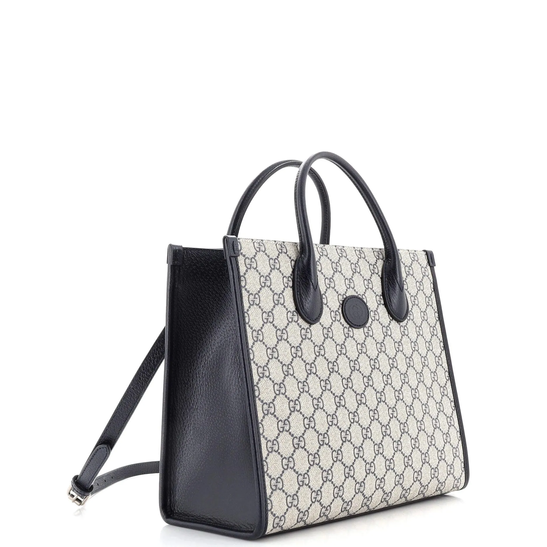 Structured Top Handle Open Tote GG Coated Canvas Small