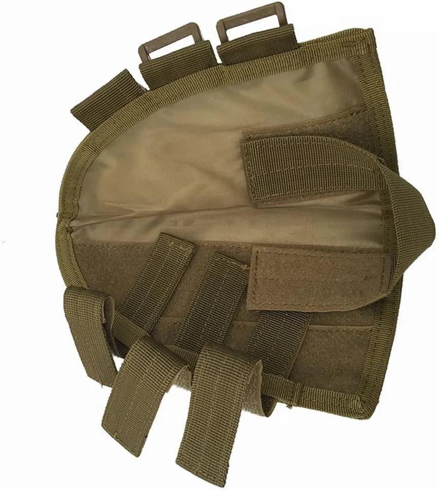 Tactical Buttstock Shotgun Rifle Stock Ammo Portable Pouch Shell Cartridge Holder Pouch Holder Cheek Nylon Pad Package