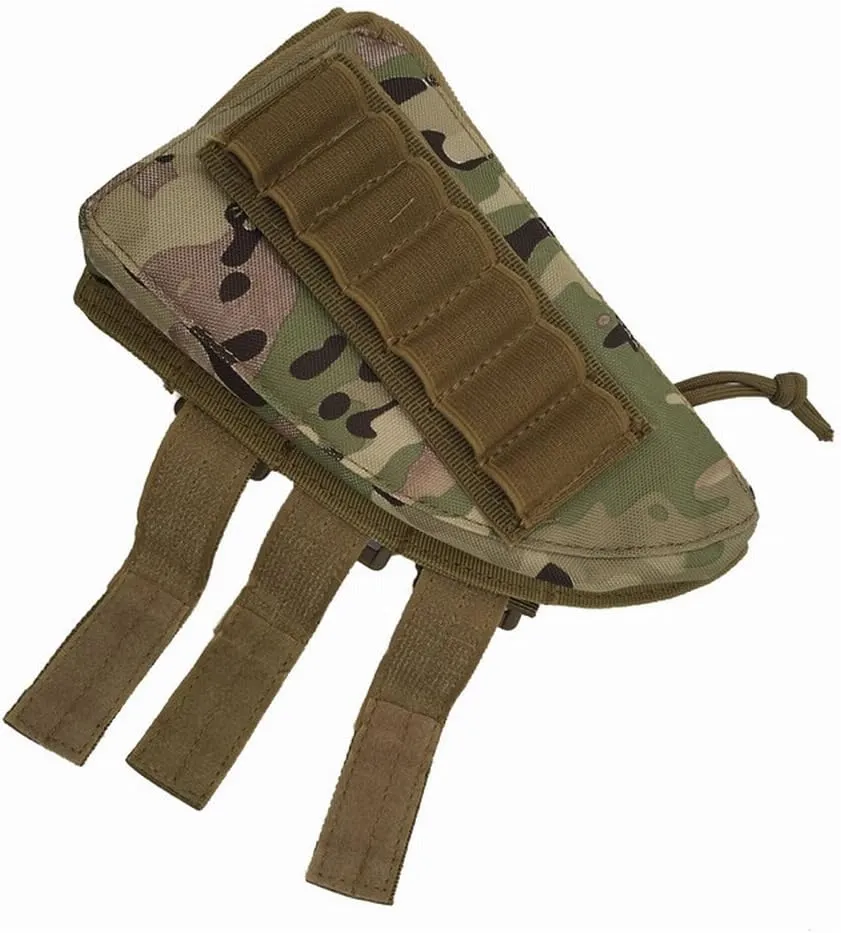 Tactical Buttstock Shotgun Rifle Stock Ammo Portable Pouch Shell Cartridge Holder Pouch Holder Cheek Nylon Pad Package