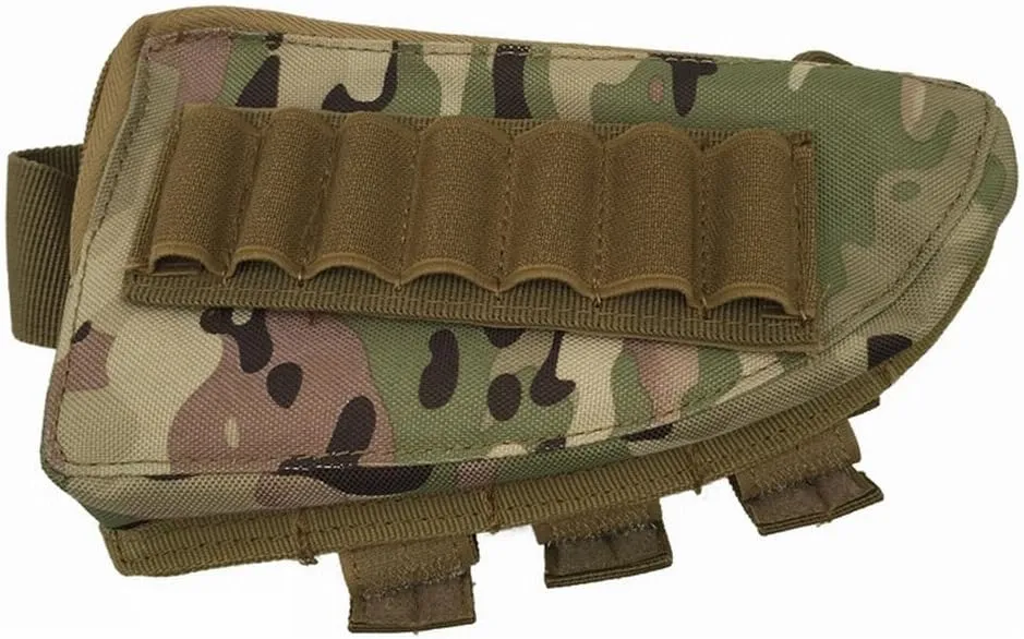 Tactical Buttstock Shotgun Rifle Stock Ammo Portable Pouch Shell Cartridge Holder Pouch Holder Cheek Nylon Pad Package