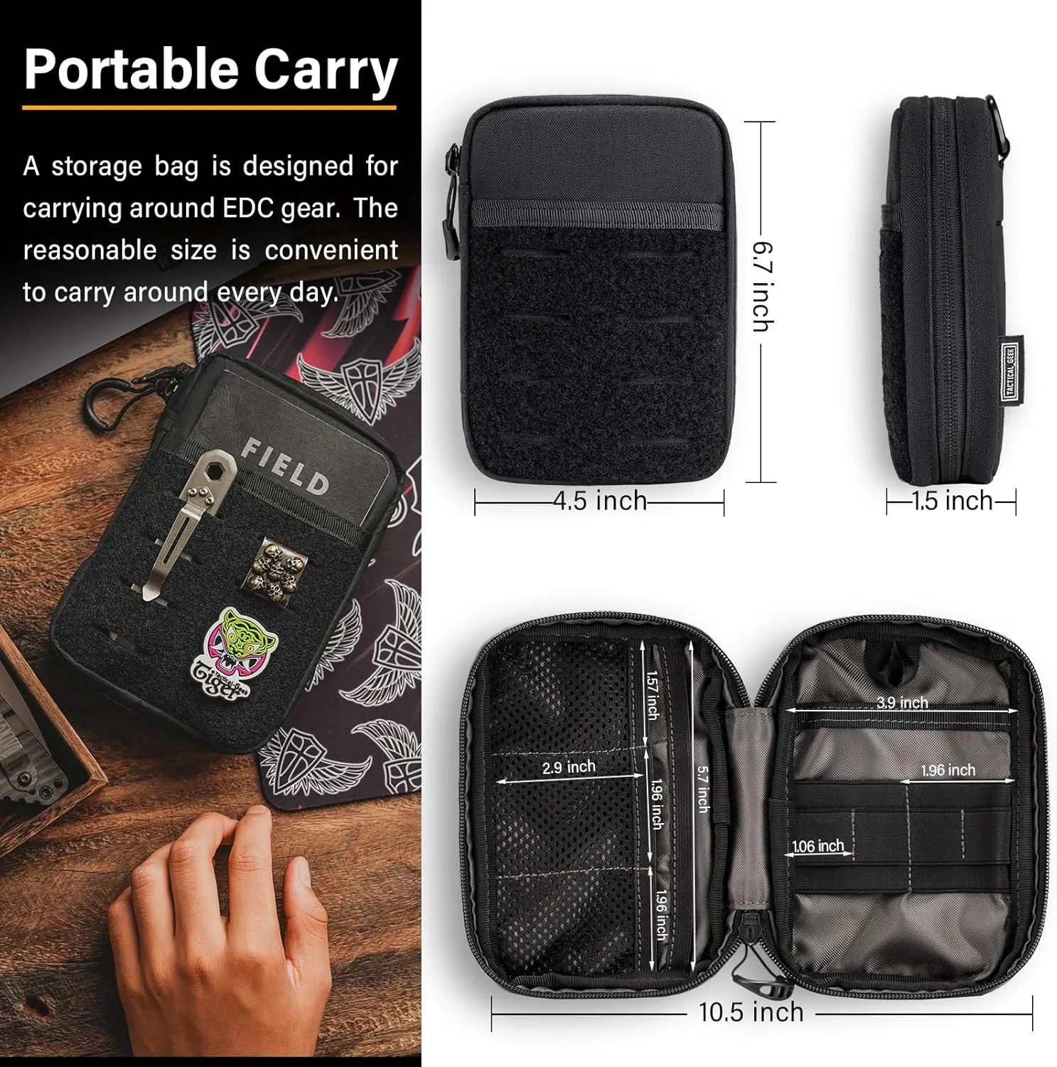TACTICAL GEEK EDC , EDC ,Molle ,(Block E3.0-BK)