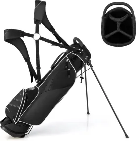 Tangkula Golf Stand Bag, Lightweight Organized Golf Bag, Easy Carry Shoulder Bag with 4 Way Dividers and 4 Pockets for Extra Storage