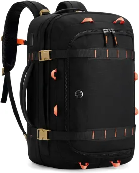 Tolaccea Travel Laptop Backpack, TSA Flight Approved Carry On Travel Duffel Backpack, Dual Laptop Storage for 17.3" and 15.6" Laptop, Large Luggage Backpack 45-50L Expandable for Men Women (Black)