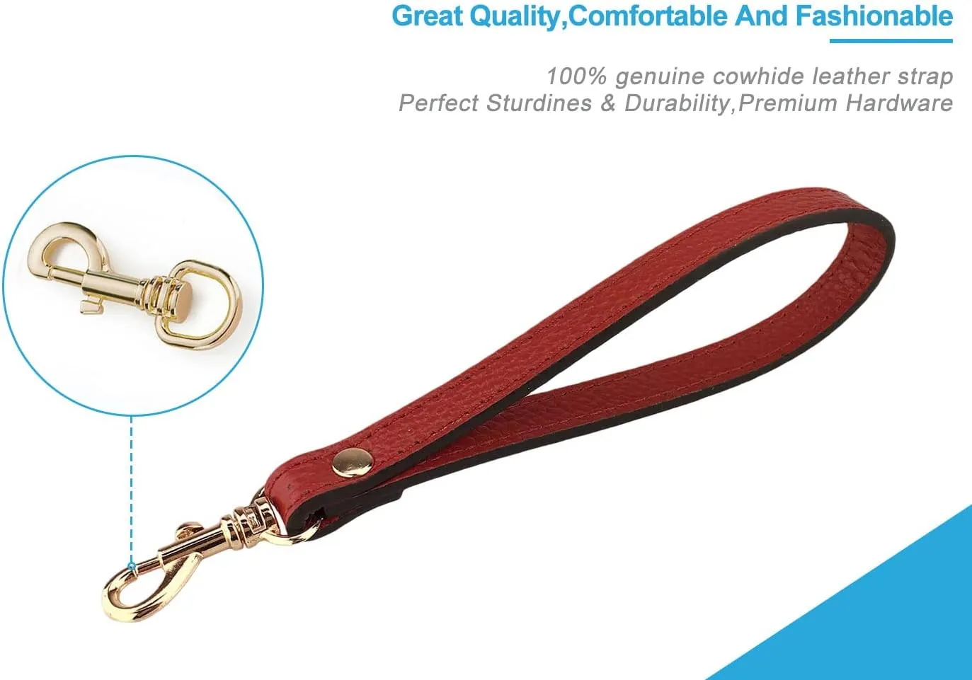 VanEnjoy Genuine Leather Keychain Wristlet Keychain Strap for Wallet Purse Clutch Cellphone Wristlet Key(Key Lock)