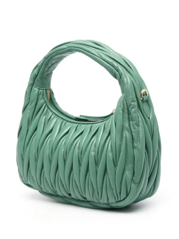 Wander matelassé leather mini hobo bag