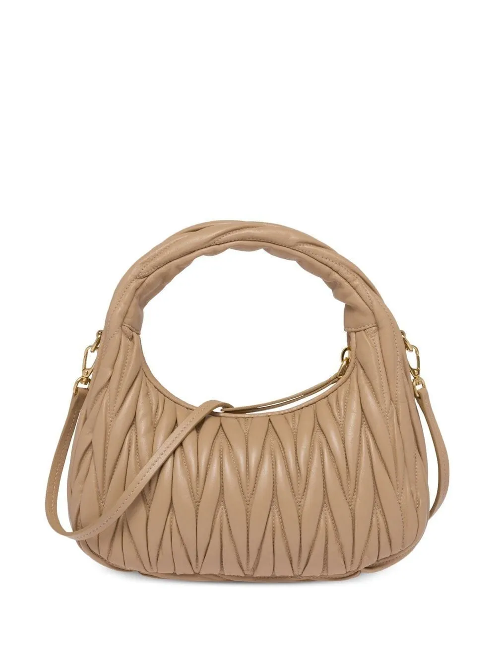 Wander matelassé leather mini hobo bag