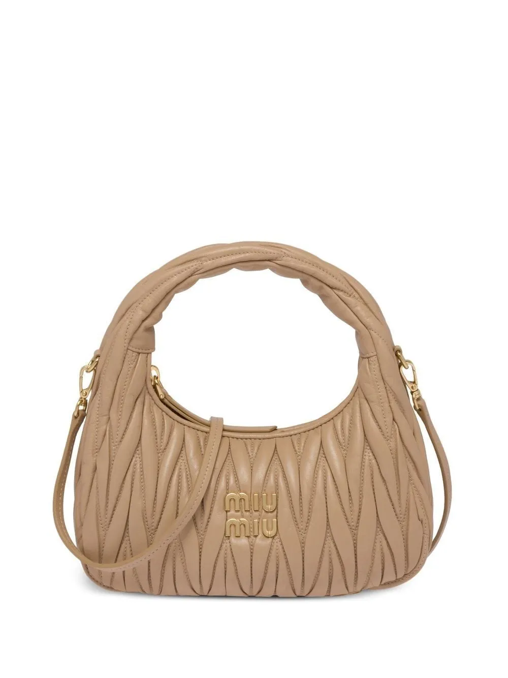 Wander matelassé leather mini hobo bag