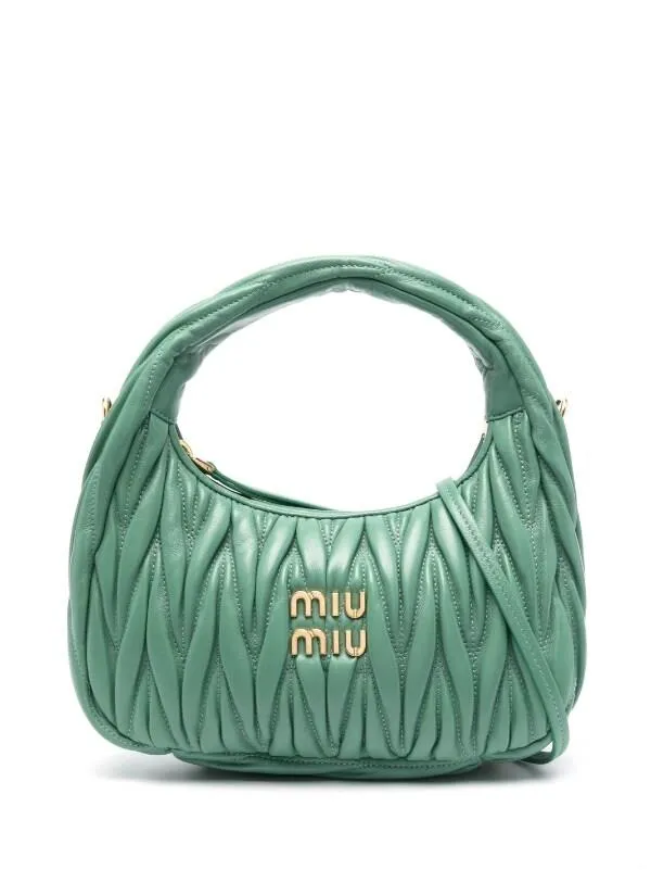 Wander matelassé leather mini hobo bag