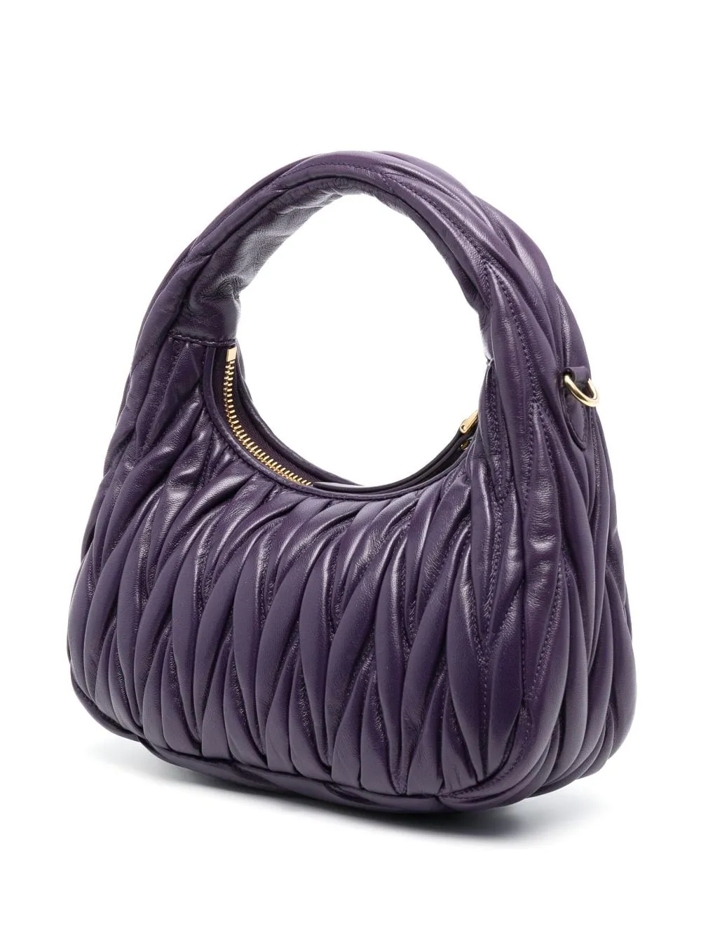 Wander matelassé leather mini hobo bag