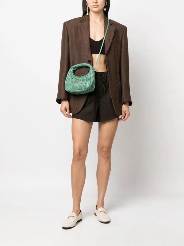 Wander matelassé leather mini hobo bag