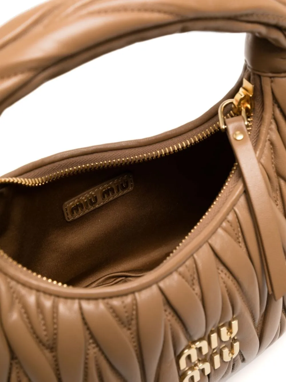 Wander matelassé leather mini hobo bag