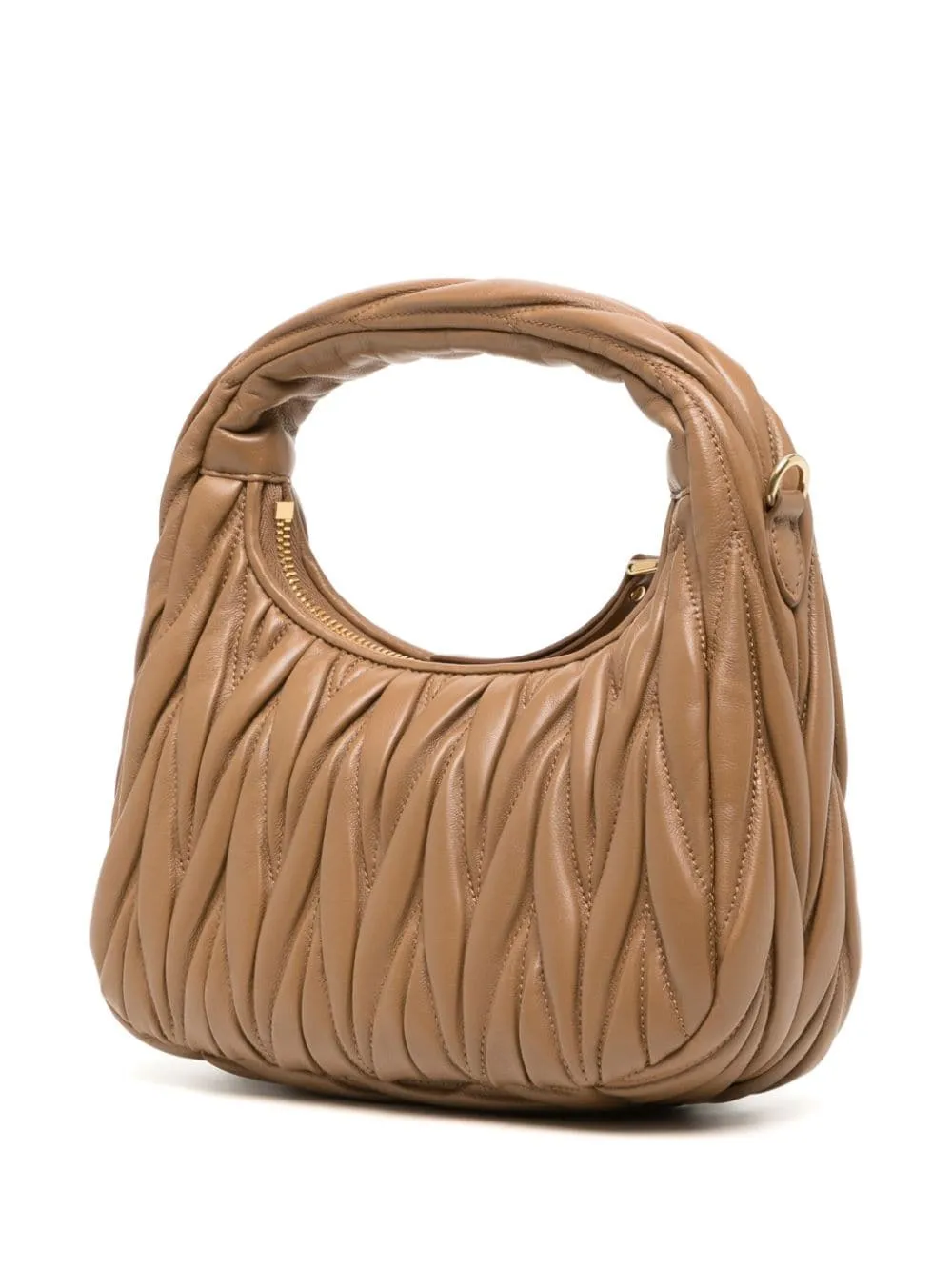 Wander matelassé leather mini hobo bag