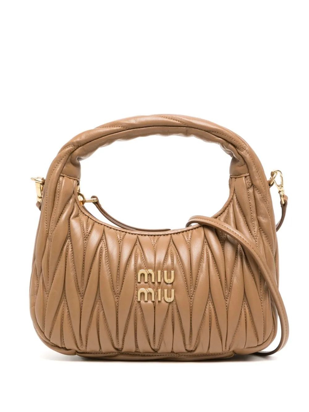 Wander matelassé leather mini hobo bag