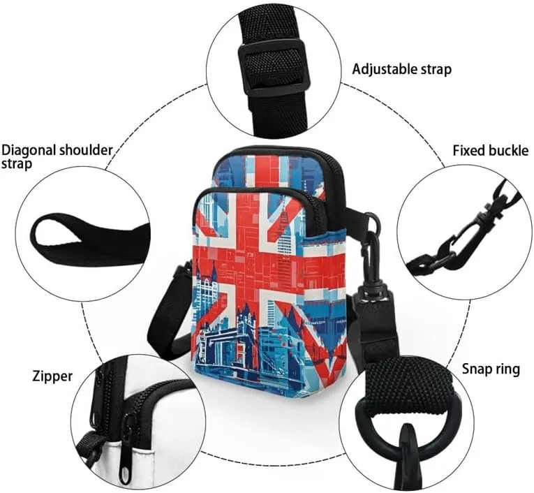 Zip Small Crossbody Bag for Women, Cartoon Cats Puppy Small Crossbody Phone Purse Wallet Bag Shoulder Fanny Pack